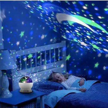 Galaxy Projektorius Žvaigždėtas Dangus Sukasi LED Nakties Šviesos Planetariume Vaikų Miegamasis Star Naktį Žibintai Mėnulio Šviesos Vaikai Dovanų Lempos