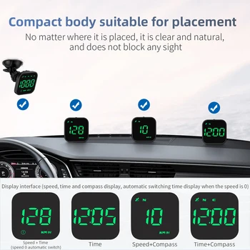 HUD Head Up Display UBS Sąsaja Automobilių GPS Tachometras, greičio viršijimo Priminimas Nuovargį Vairavimo Priminimas Visiems Automobiliams, Automobilių Reikmenys
