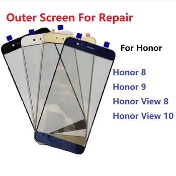 Honor8 Išorinis Ekranas Garbę 8 9 V8 Peržiūrėti Priekiniai 10 Touch Panel LCD Ekranas Stiklo danga Remontas, Pakeisti Dalys