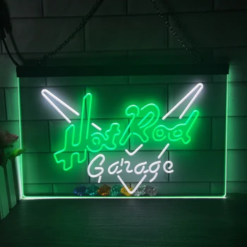 Hot Rod, Garažas, Automobilių 2 Spalvotas Ekranas LED Neonas Pasirašyti Namų Dekoro Naujųjų Metų Sienos Vestuvių Miegamasis