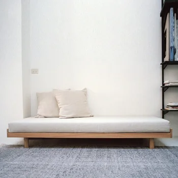 Individualų Šiaurės Japonų stiliaus medžio masyvo lova, tatamio lova, ąžuolo homestay, grindų, lovos, palėpė, žema lova, nr. bedstead, pritaikoma