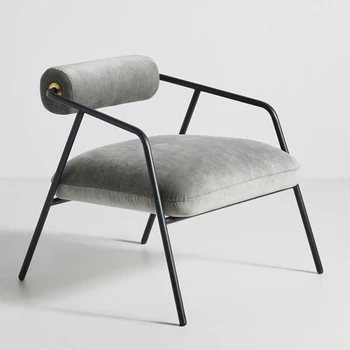 Italijos Dizainerio Kėdė Replika Office Laisvalaikio Aksomo Pilka Metalo Poilsio Fotelis Kambarį Šiaurės Sofa Chaises Namų Baldai
