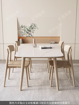 Italijos Šiaurės rockboard valgomasis stalas ir kėdės derinys stačiakampio formos namų ūkių smulkūs namų apyvokos šiuolaikinės paprastas valgomojo stalas