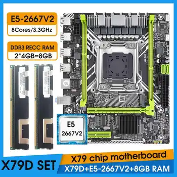JINGSHA X79 D Plokštę Rinkinys su Xeon E5-2667 V2 CPU LGA2011 combo 2*4 = 8 GB 1 600mhz Atmintis DDR3 RAM KIT