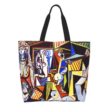 Juokinga Pablo Picasso Moterims Alžyras Nešti Pirkinių Krepšys Daugkartinio naudojimo Les Femmes d'Alger Drobės Bakalėjos Shopper Pečių Maišą