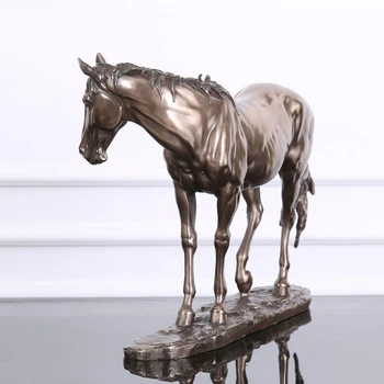 Karšto pardavimo dervos arklio skulptūra mažai stiklo arklio statula