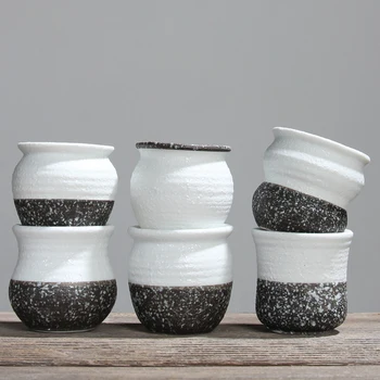 Korėjos In Mini Matinio Stiklo Keramikos Sultingas Gėlių Vazonas Paprasta Žalia Augalų Baseino Sodinamoji Meno Ornamentas Namų Kūrybos Sodas