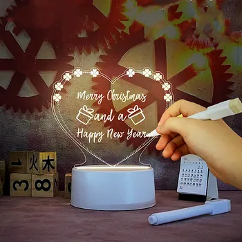 Kūrybos Pastaba Valdybos, Vadovaujamos Naktį Šviesos Perrašomieji švieslentė su Rašikliu Šilta, Minkšta Šviesa USB Naktį Lempos Apdaila Kalėdų Dovanos