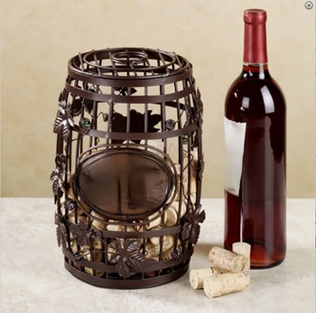 Kūrybos vyno kamščiai stovas vyno kibirą stiliaus ir vyno goblet stiklo stiliaus kamščiai stovo metalo apdaila