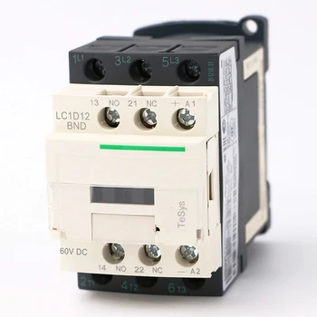 LC1D12BND nuolatinės elektros SROVĖS magnetinis Kontaktoriaus 3P 3NO LC1-D12BND 12A 60V DC ritės