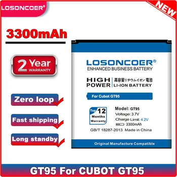 LOSONCOER GT95 3300mAh Baterija CUBOT GT95 Geros Kokybės Mobiliojo Telefono Baterija