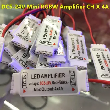 Led Mini RGBW 4CH Stiprintuvu x 4A DC5-24V 5pin už 5050 2835 RGBW LED Šviesos Juostelės RGB