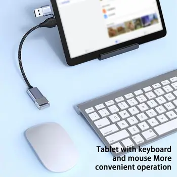 Lengvas, Puikaus Telefono, Kompiuterio Tipas-C USB Keitiklis Plyšimui Atsparaus Keitiklio Kabelį, 2-in-1 Kompiuterių Priedai