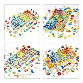 Mediniai Tangram 3D Puzzle Skaičius Švietimo Žaislas Vaikų Ankstyvojo Mokymosi