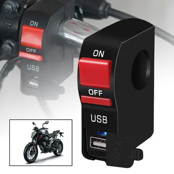 Motociklo 12V Mobiliojo Telefono Maitinimo Įkroviklis, Šviesos, atsparus Vandeniui USB Lizdas,