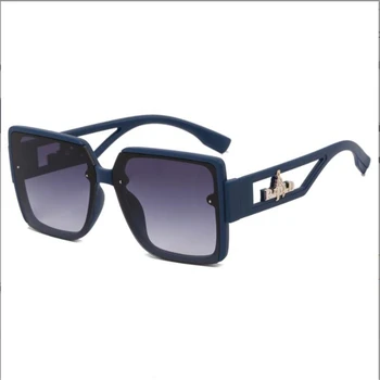 Mėlyna didelis rėmas aikštė akiniai nuo saulės moterims Mados prabangių uv400 akiniai Resort laisvalaikio skėtį nuo saulės veidrodėliai