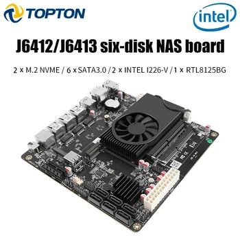 NA Plokštė J6413 J6412 2*Intel i226-V 1*RTL8125BG 2.5 G Lan 2*NVMe 6*SATA3.0 2*DDR4 1*PCIe Mini ITX Minkštas Maršrutizatorius Mainboard