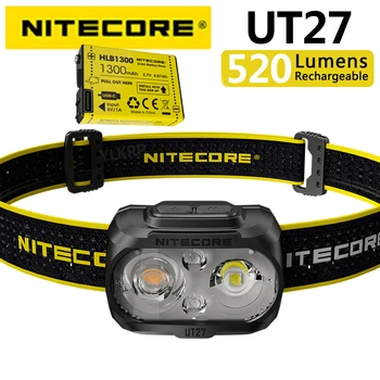 NITECORE UT27 520 liumenų prožektorius ir prožektorius dual power priekinis žibintas, keičiama baterija