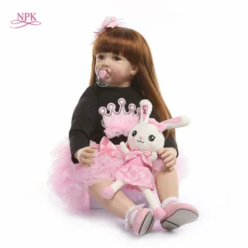NPK 60cm Silikono Reborn Baby Lėlės, Žaislai, Pavyzdžiui, Nekilnojamojo Vinilo Princesė Bamblys Kūdikių Lėlės Mergaitėms Bonecas Gimtadienio proga Žaisti Namuose