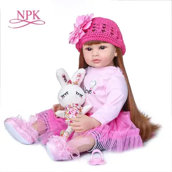NPK 60cm atgimsta vinilo žaislai mergina baby doll silikono princesė vaikų, kūdikių lėlės gimtadienio dovana riboto tiražo lėlės