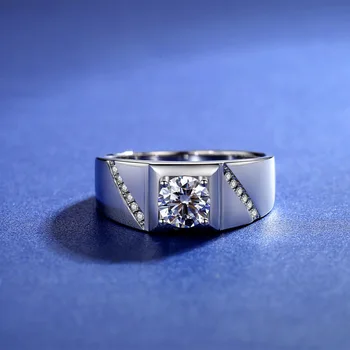 NY Naujas Mozang Akmens Žiedas Diamond 2 Karatų Asmenybės Agresyvus Full Ring Blizgus Vestuvių Žiedas