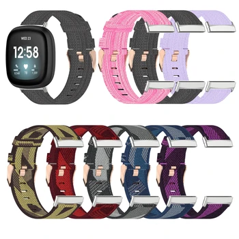 Nailono Riešo Juostos Apyrankę, Fitbit Atvirkščiai 4 / Sense 2 Watchband Drobė Diržas Dirželis fitbit Atvirkščiai 4 Smart Watch Priedai