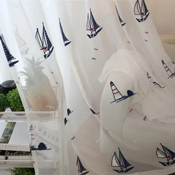 Nauja Kavinė Dormitorio Burlaivio Užuolaidos Išsiuvinėtu Tiulio Už Kambarį Lango Gydymo Vaikams Vien Užuolaidos Miegamajame