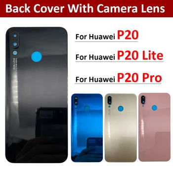 Naujas Huawei P20 Lite Pro Galinio Baterijos Dangtelio Galinio Stiklo Durų Būsto Atveju Akumuliatoriaus Dangtelį Su Fotoaparato Objektyvą