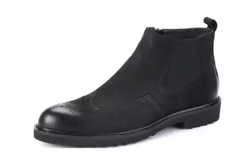 Naujas klasikos black vyrų batai Nubuko odos High-top raižyti verslo batai žiemą oficialų vyriški batai mados brogue batai