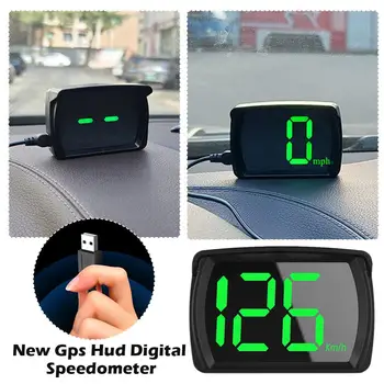 Naujų Mini Automobilių GPS HUD 5V USB Head-Up Ekranas Skaitmeninis Spidometras Plug And Play Didelio Šrifto KMH/H Automobilis Priedai Visiems Automobiliams