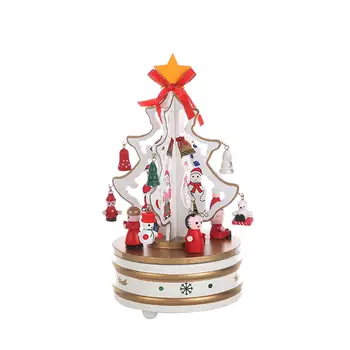 Nešiojamų Kalėdų Muzikos Langelį Pasukti Žaislas Amatų Karuselė Medžio Ornamentu Dekoravimui Gimtadienio, Vestuvių Namų Desktop