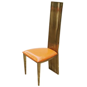 Nordic Hotel Restaurant Metalo Valgomojo kėdės Šiuolaikinės paprasta Pramoginiai PU Odos kėdės Meno nerūdijančio Plieno Eilės kėdės
