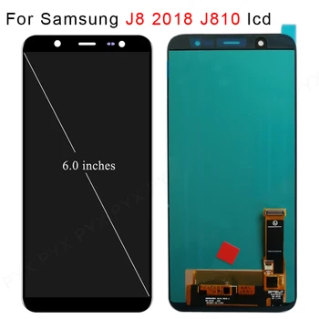 OLED Samsung Galaxy J8 2018 J810 Ekranas LCD Ekranas + Touch ekranas Ekrano Reguliuoti Ryškumą Pancel SM-J810 J810M Pakeitimo