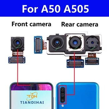 Originalaus Galinio Pagrindinės Kameros Modulis, Skirtas Samsung Galaxy A50 A505 A505F A505F/DS Atgal Priekiniai Selfie Susiduria su Plataus vaizdo Kamera Flex Kabelis