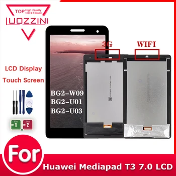 Originalą Huawei Mediapad T3 7.0 BG2-W09 BG2-U01 BG2-U03 Jutiklinis Ekranas skaitmeninis keitiklis Asamblėjos Huawei T3 7 3G Wifi LCD Ekranas