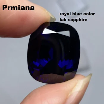 Pirmiana Rankų Didelis Dydis Royal Blue Laboratorijoje Auginami Safyras 17x20mm Pagalvėlė Supjaustyti Akmuo į 