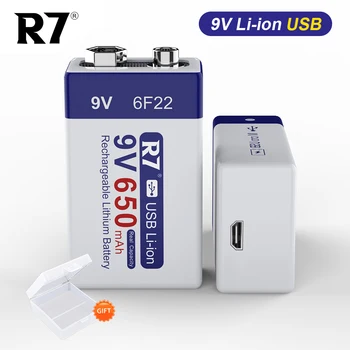 R7, Micro USB 9V ličio jonų Baterija 650mAh 9 voltų ličio jonų baterijas Multimetras Mikrofonas, Nuotolinio Valdymo Žaislas KTV