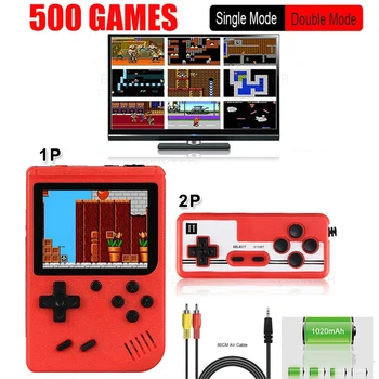 Retro Nešiojamas Mini Nešiojamą Žaidimų Konsolę 8 Bitų 3 Colių Spalvotas LCD Vaikai Spalvų Žaidimas, Žaidėjas, Pastatytas 500 Games Ne Kartoti