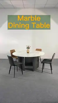 Ryškių roko lentelė namų ūkio šiuolaikinės paprasta prabanga, aukštos klasės kintamasis apskritojo stalo mažų apvalus valgomojo stalas ir kėdė combinat