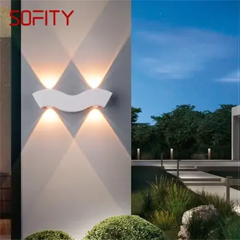 SOFITY Lauko Baltos Sienos Šviesos diodų (LED) Šiuolaikinės Vandeniui Sconces Lempa Namų Balkono Apdaila