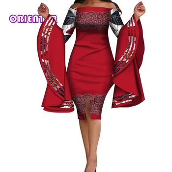 Sandėlyje 5XL Dydis Afrikos Suknelės Moterims Blyksnius Rankovėmis Stebėjimo Suknelė Vestuvių Vakarą Šalies WY3744- 