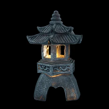 Saulės Dekoratyvinis Apšvietimas Pagoda Žibintų Statula Derliaus Sodo Zen LED Priedai Lauko Japonijos Skulptūra