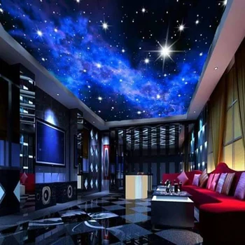Shengxi 201839 Fantastišką Naktį Su Žvaigždžių Ir Mėnulio UV Įtempiamų Lubų Plėvelė Tinka Kino Teatras