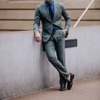 Stilingas 2 Vnt Slim Fit Mens Kostiumai Oficialių Verslo Kostiumai Rinkinys Vyrams Tuxedos Dviejų Dalių Sportiniai Užsakymą Pagaminti Vestuvių Kostiumai