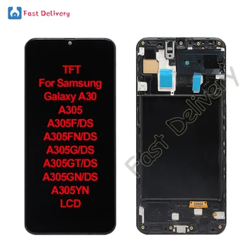 TFT Samsung Galaxy A30 LCD Ekranas Jutiklinis Ekranas skaitmeninis keitiklis Surinkimo Samsung A305F A305FN A305G A305GT A305GN A305YN lcd