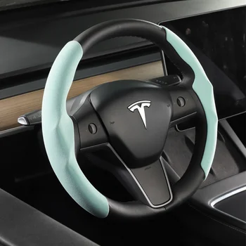 Tesla vairas viršelio modelio Y/3 anglies pluošto ultra-plonas prakaitas sugeriančios specialios vairas 2023 automobilių ir reikmenys