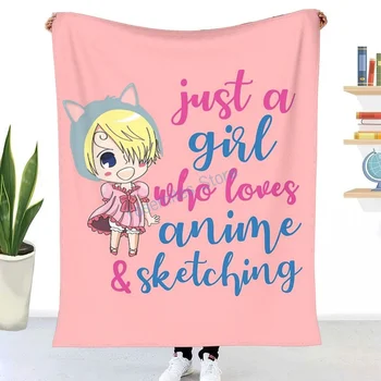 Tiesiog Mergina, Kurie Mėgsta Anime & Eskizavimo Mesti Antklodė Žiemos flanelė lovatiesės, paklodės, antklodės, ant automobilių ir sofos, sofos