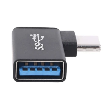 USB C su USB 3.0 Aliuminio Adapteris USB 3.0 Moterų 90 Laipsnių 3.1 C Tipo Vyrų Konverteris, skirtas Išmaniojo telefono, Planšetinio kompiuterio 