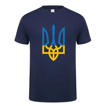 Ukrainos T Marškinėliai Vasarą Vyrams trumpomis Rankovėmis Medvilnės Ukrainos Logo Marškinėliai Vyrams Drabužius Viršūnes OZ-016