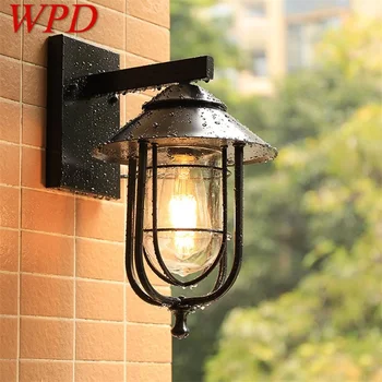 WPD Lauko Juoda Siena Lempos, LED Klasikinio Retro Šviesos Sconces Vandeniui Dekoratyvinis Namų Eilėje